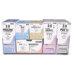 Nonabsorbable Suture with Needle Prolene™ Polypropylene CTC-6L 1/4 Circle Spatula Needle Size 10-0 Monofilament - BeHope