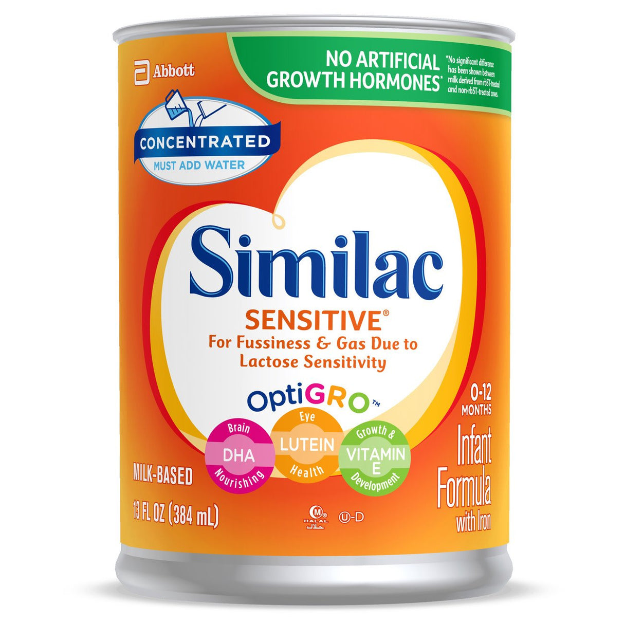 Infant Formula Similac Sensitive® Unflavored 13 oz. Can Liquid Iron Lactose Sensitivity - BeHope