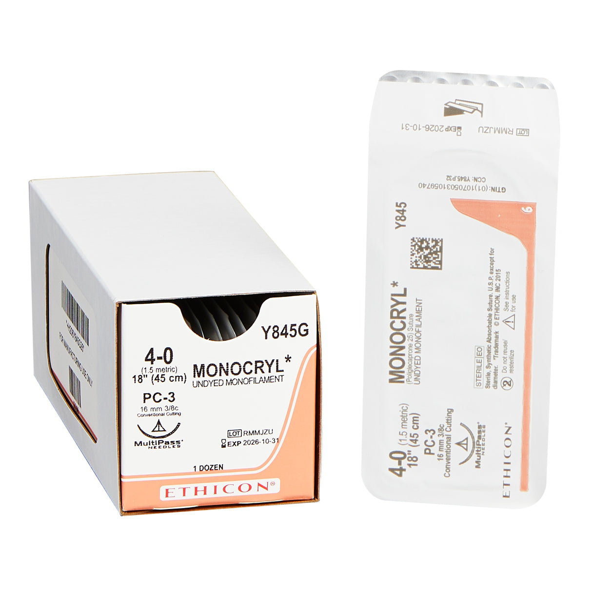 Absorbable Monofilament Suture with Needle Monocryl™ Poliglecaprone Conventional Cutting - BeHope