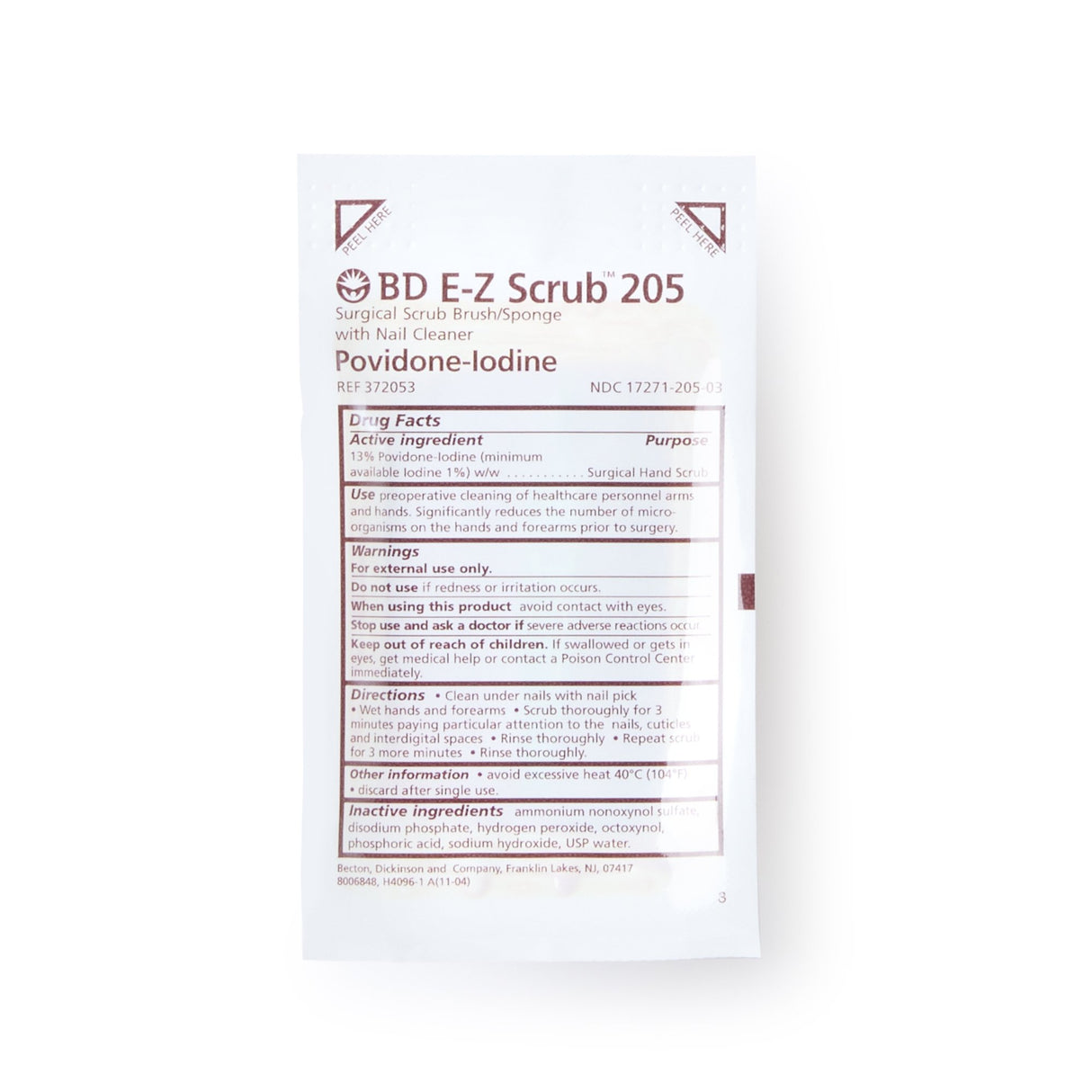 Impregnated Scrub Brush BD E-Z Scrub™ Polyethylene Bristles / Sponge Brown - BeHope