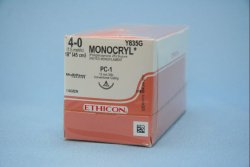 Absorbable Suture with Needle Monocryl™ Poliglecaprone PC-1 3/8 Circle Precision Conventional Cutting Needle Size 4-0 Monofilament - BeHope