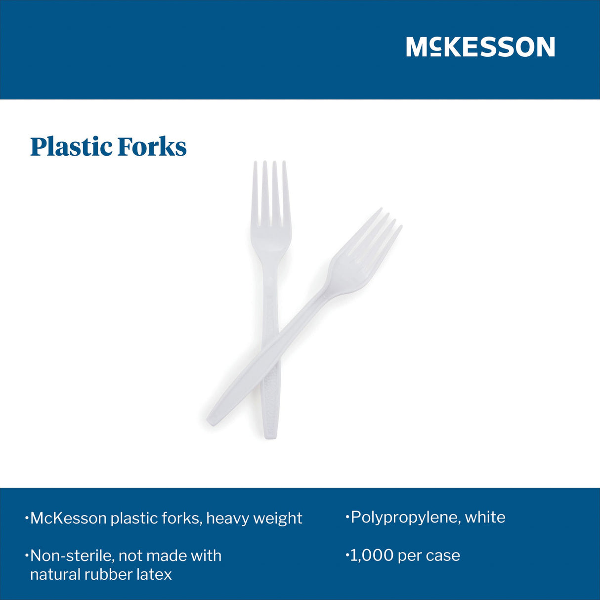 Fork McKesson Heavy Weight White Polypropylene - BeHope