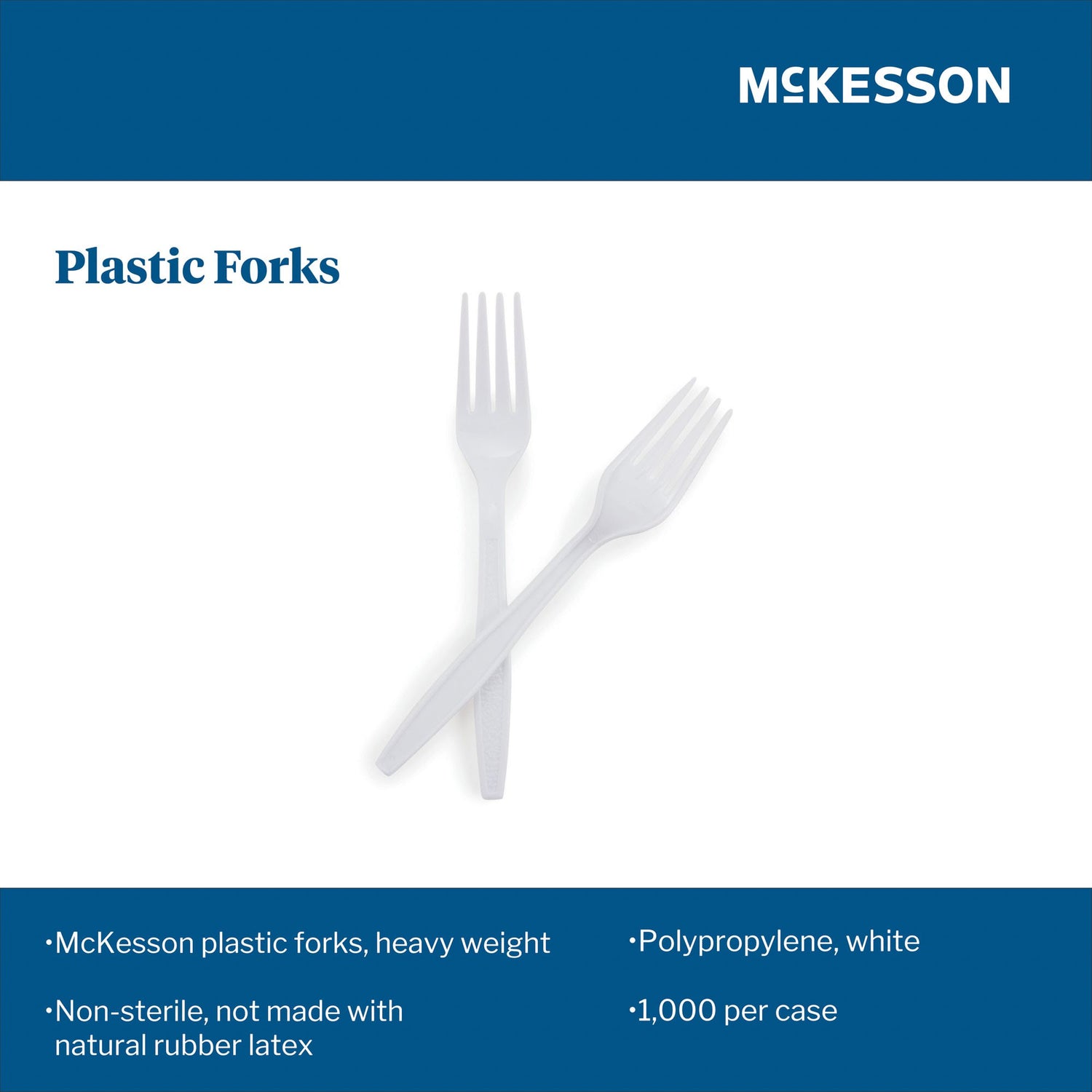 Fork McKesson Heavy Weight White Polypropylene - BeHope
