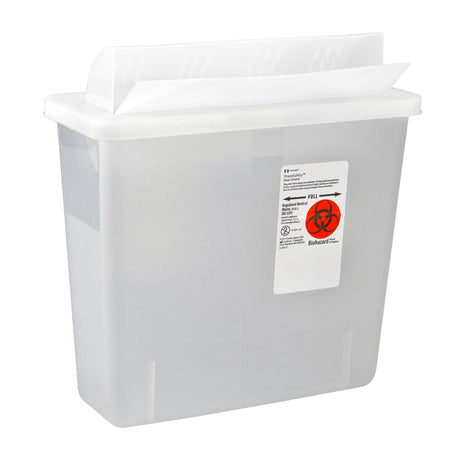 Sharps Container In-Room™ Translucent Base 16-1/4 H X 13-3/4 W X 6 D Inch Horizontal Entry 3 Gallon - BeHope