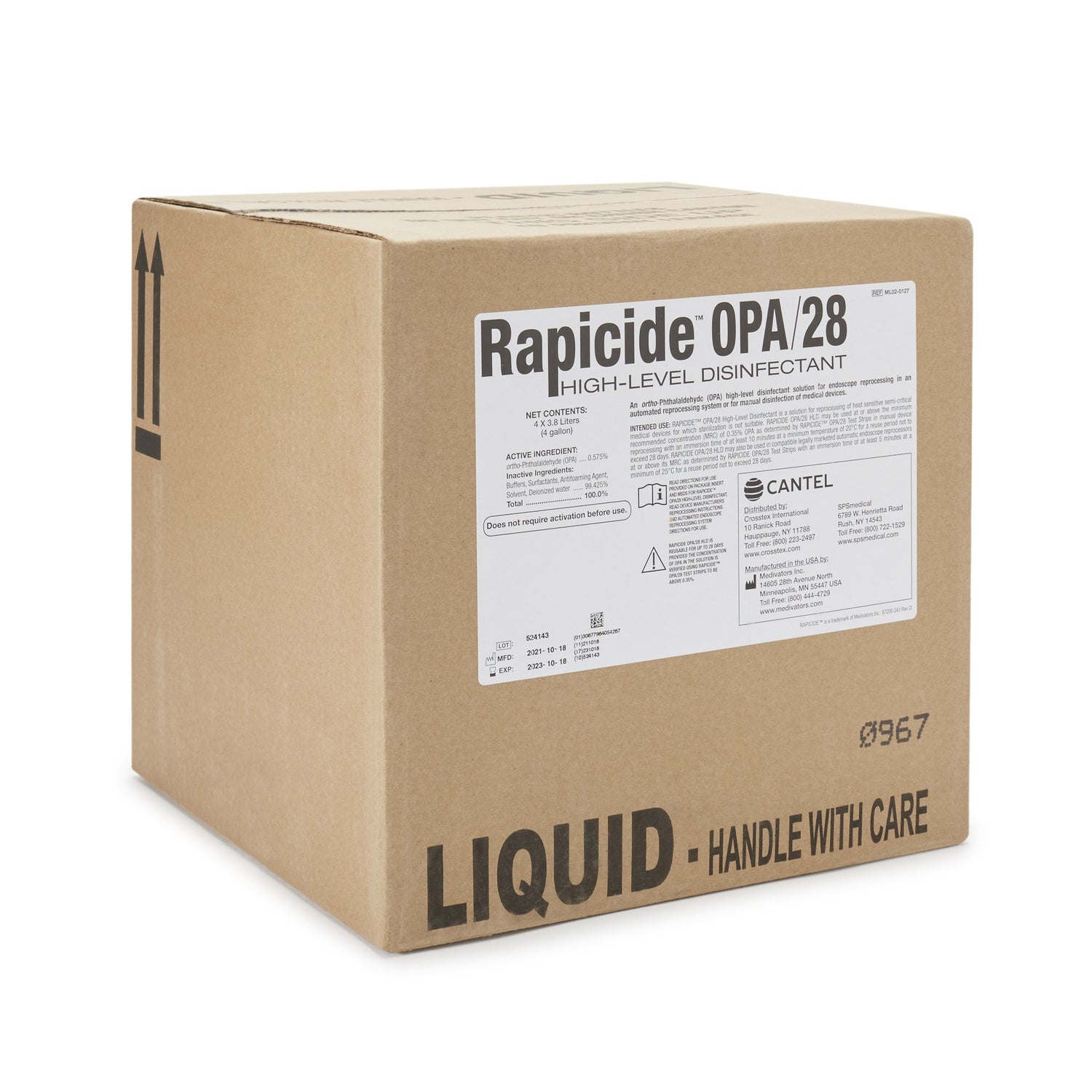 OPA High-Level Disinfectant Rapicide™ OPA/28 RTU Liquid 1 gal. Jug Reusable - BeHope