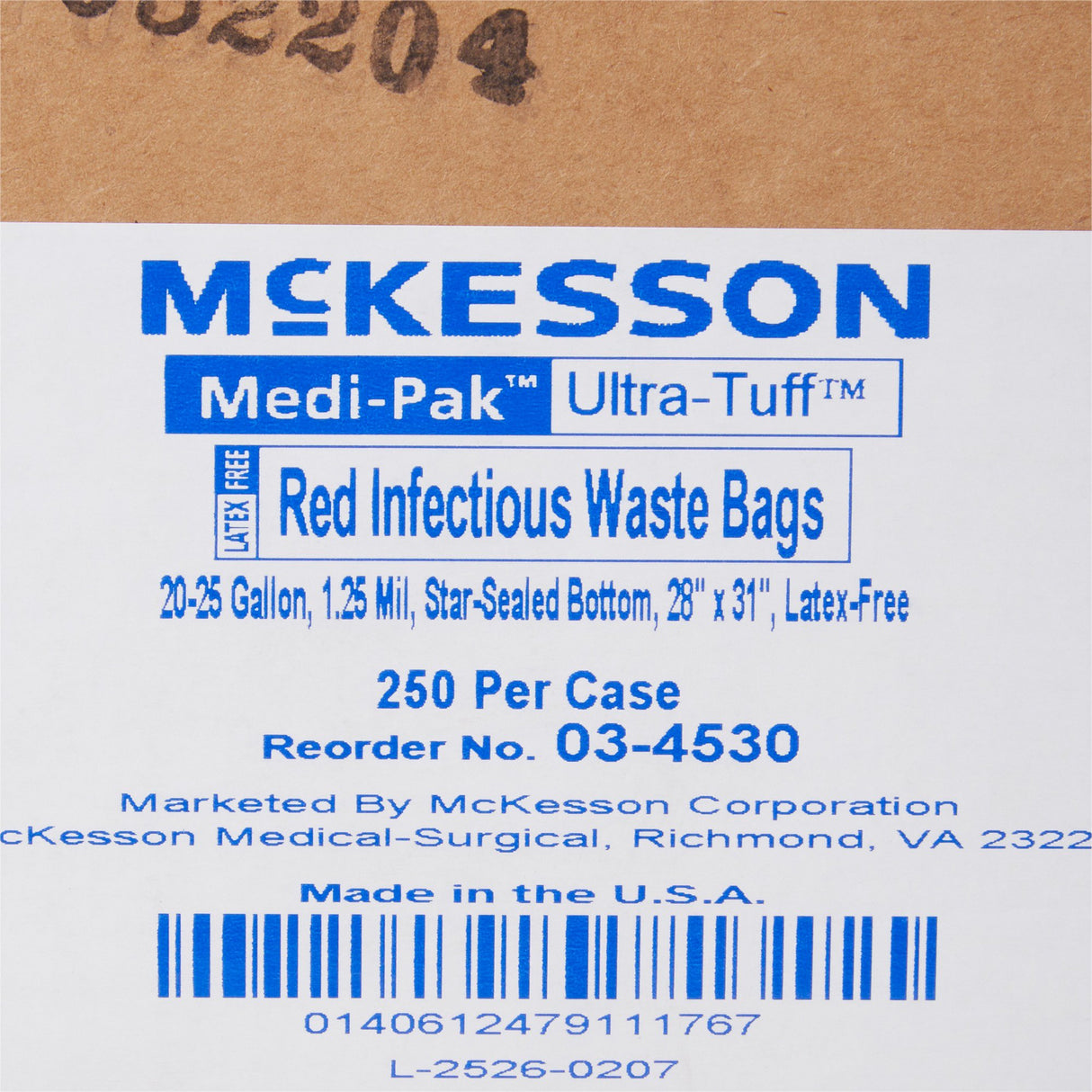 Biohazard Waste Bag McKesson Biohazard Symbol / Infectious Waste 20 to 25 gal. Red 28 X 31 Inch - BeHope