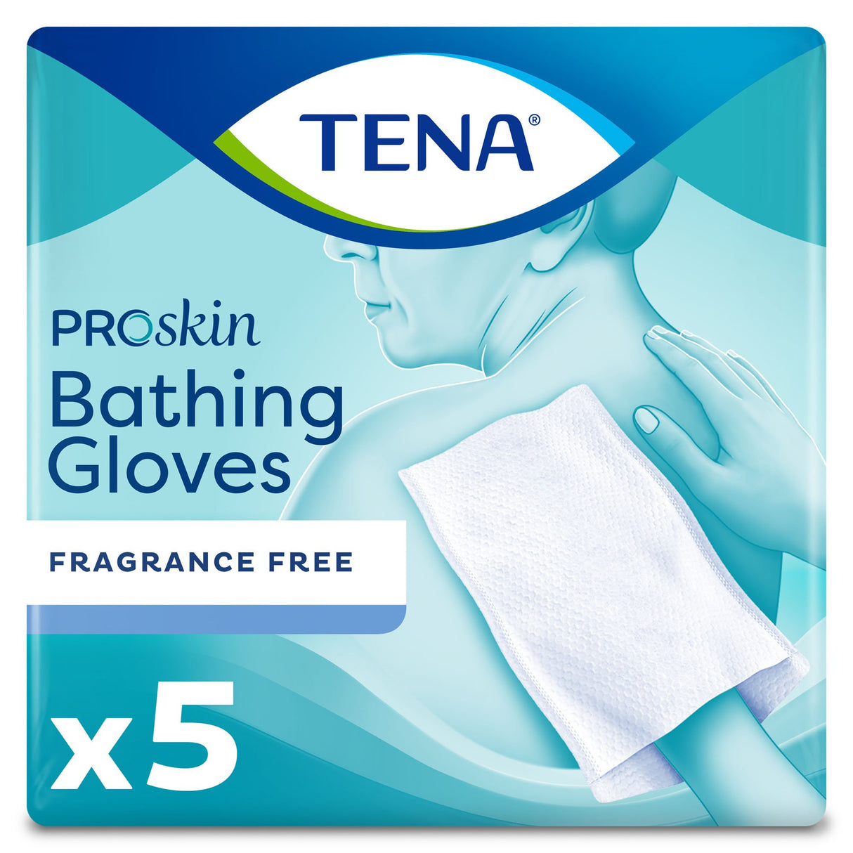 Rinse-Free Bathing Glove Wipe TENA® ProSkin™ Soft Pack Unscented 5 Count - BeHope