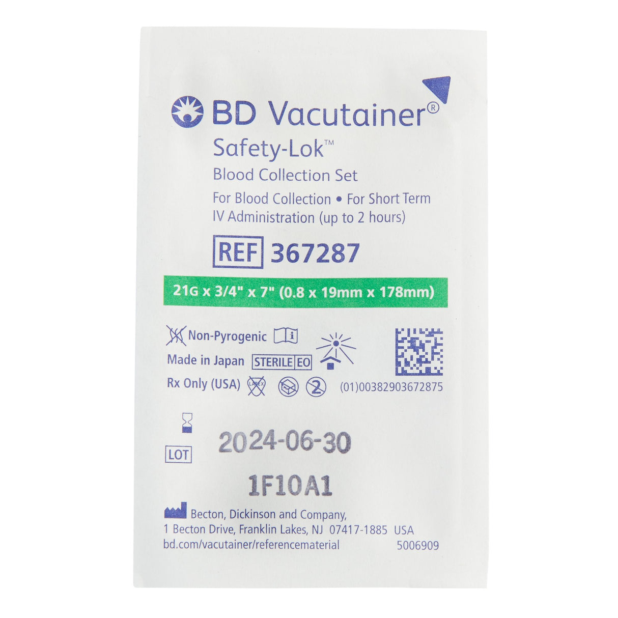 Bd Vacutainer® Safety-lok™ Blood Collection Set Sterile with Safety Needle - BeHope