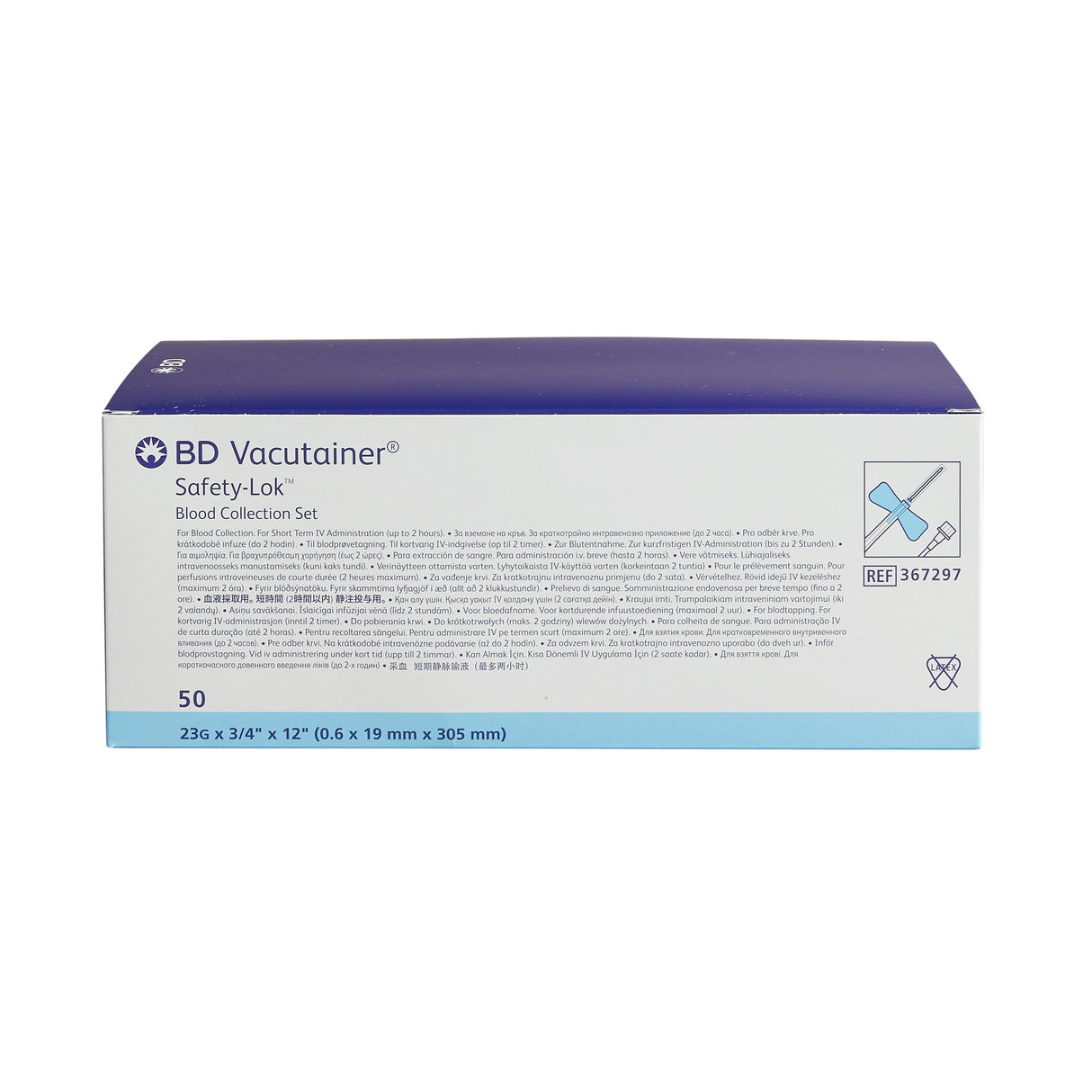 BD Vacutainer® Safety-Lok™ Blood Collection Set 23 Gauge 3/4 Inch Needle Length Safety Needle 12 Inch Tubing Sterile - BeHope