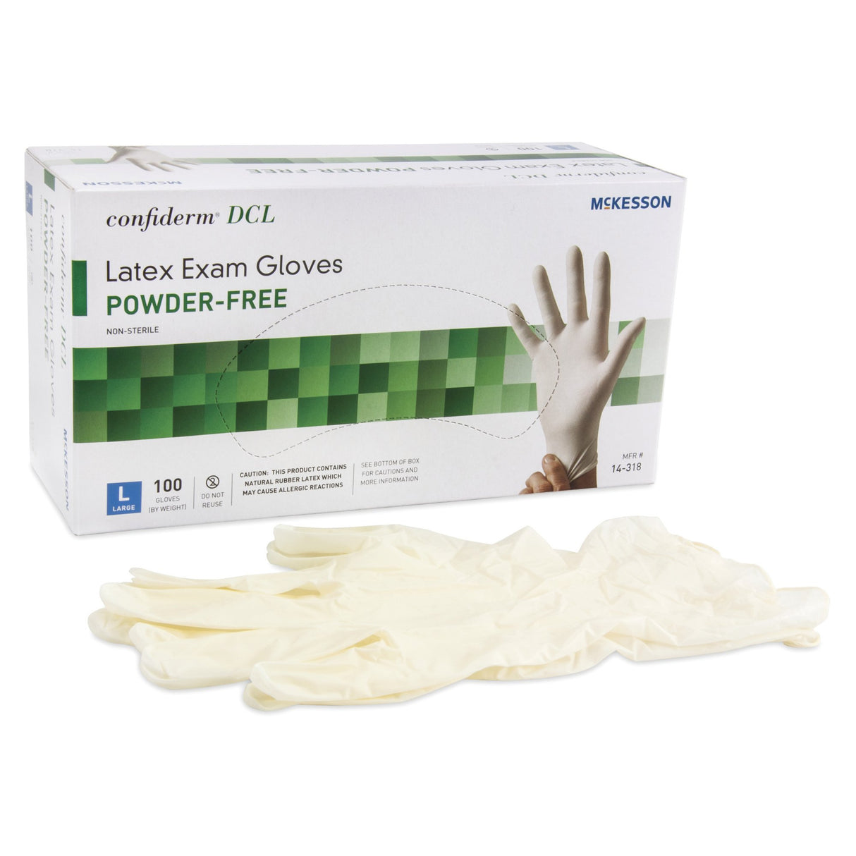 Exam Glove McKesson Confiderm® Large NonSterile Latex Standard Cuff Length Smooth Ivory Not Rated - BeHope
