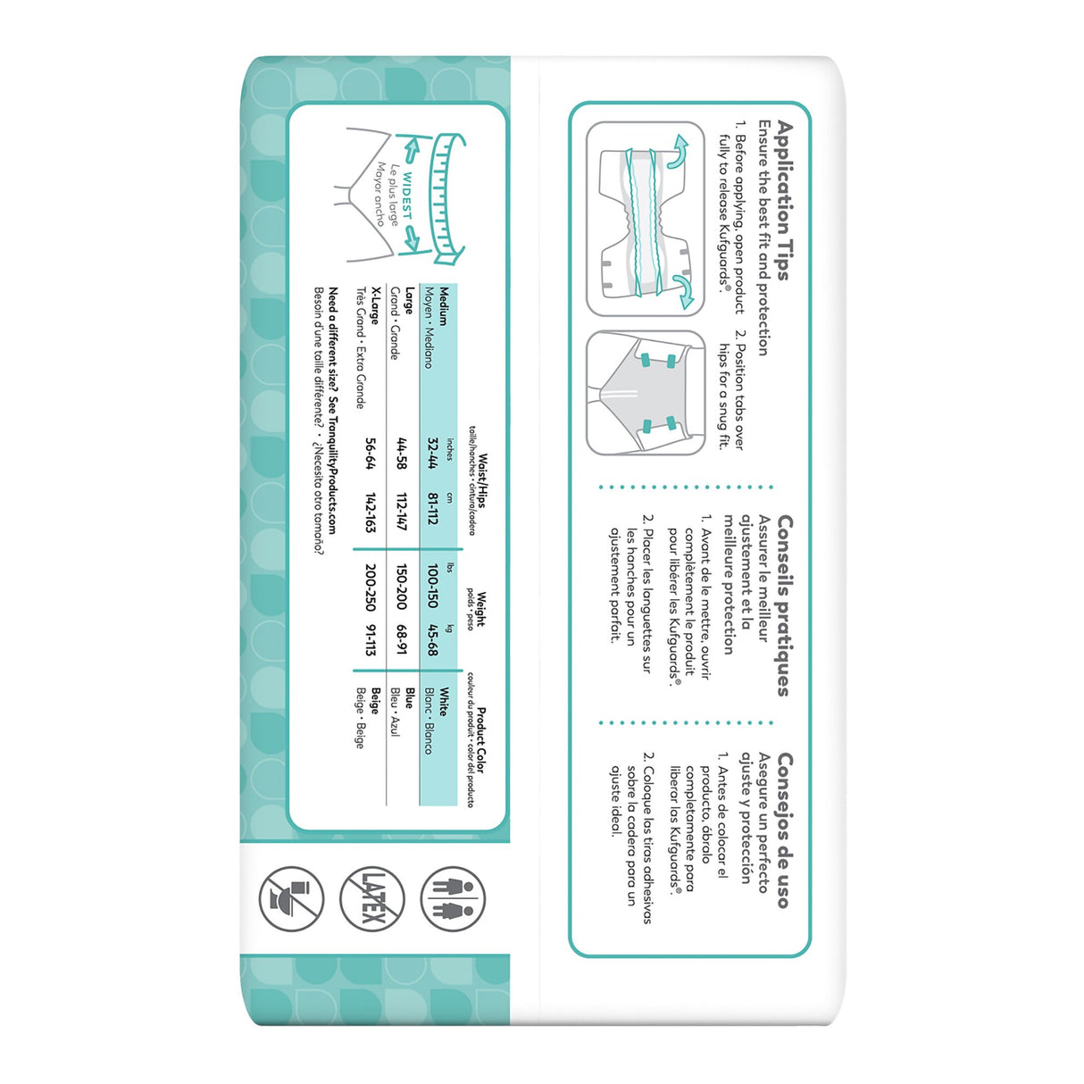 Unisex Adult Incontinence Brief Tranquility® Essential Medium Disposable Moderate Absorbency - BeHope