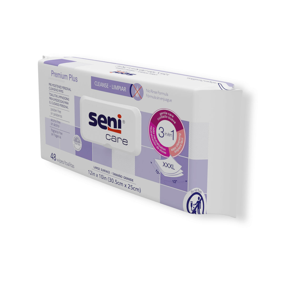 Personal Cleansing Wipe Seni® Care Soft Pack Unscented 48 Count - BeHope