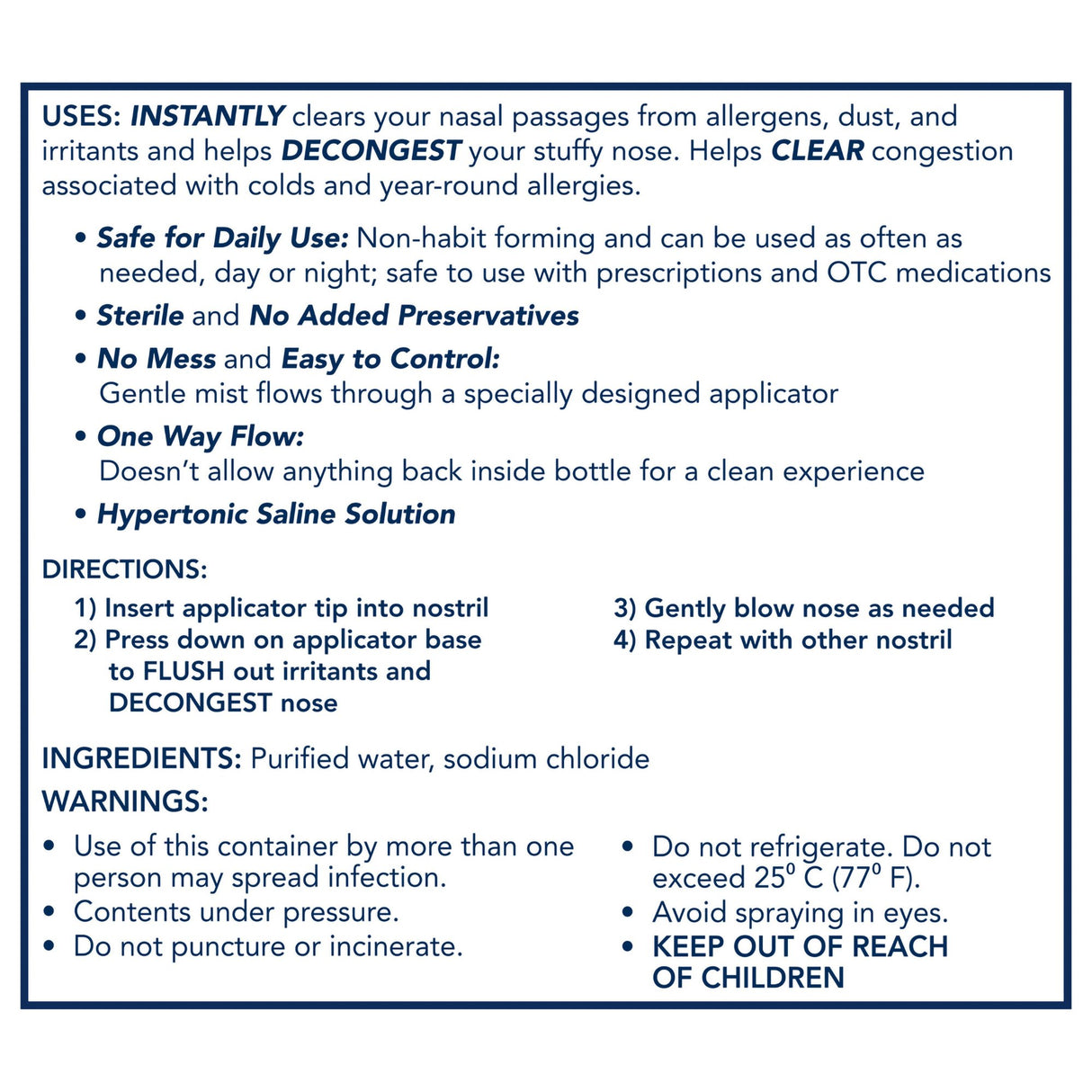 Nasal Saline Spray Vicks® Sinex™ 5 oz. - BeHope