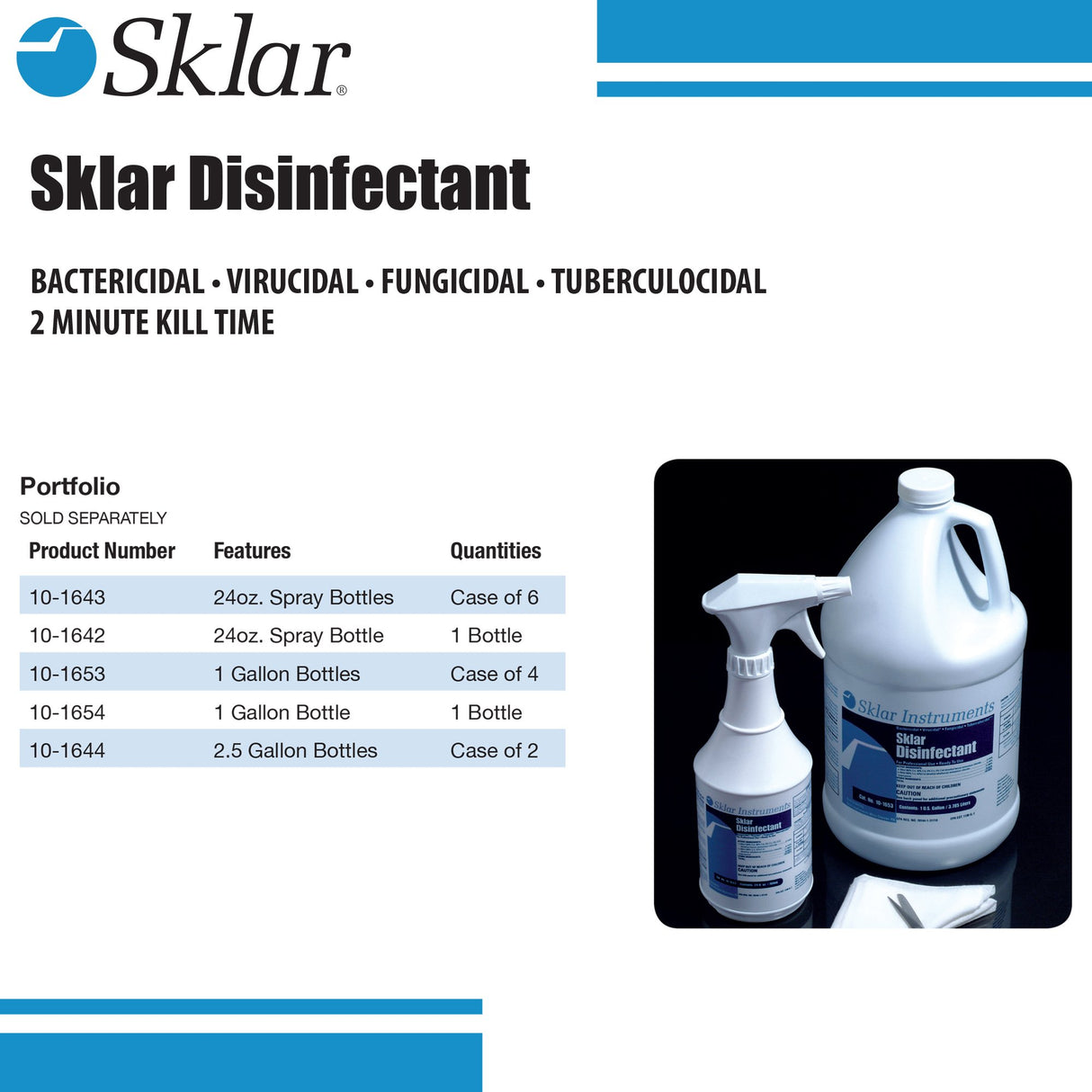 Surface Disinfectant Sklar® Alcohol Based Manual Pour Liquid 1 gal. Jug Alcohol Scent NonSterile - BeHope