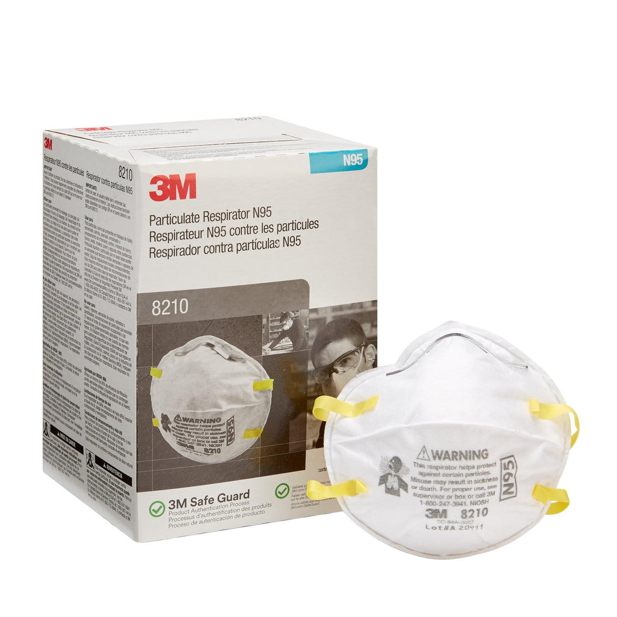Particulate Respirator Mask 3M™ Industrial N95 Not Rated Elastic Strap One Size Fits Most - BeHope