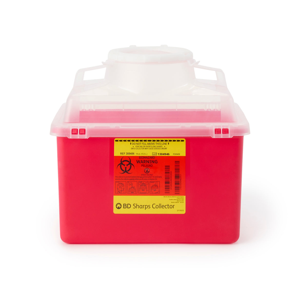 Sharps Container Bd™ Nestable Large Funnel Lid - BeHope