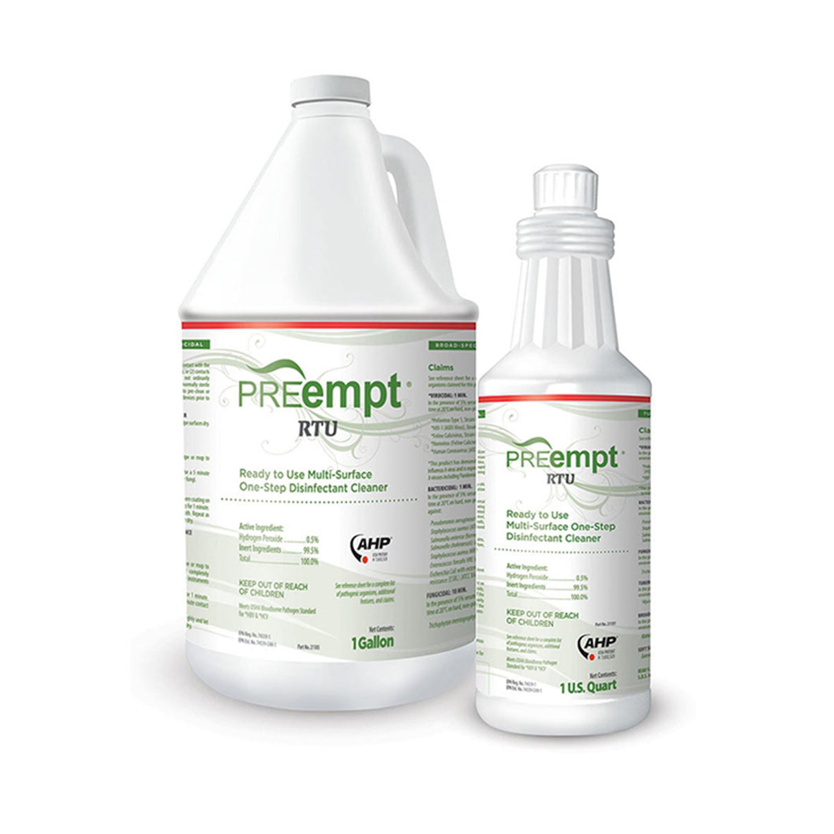 Surface Disinfectant Cleaner PREempt® RTU Peroxide Based Manual Pour Liquid 1 gal. Jug Scented NonSterile - BeHope