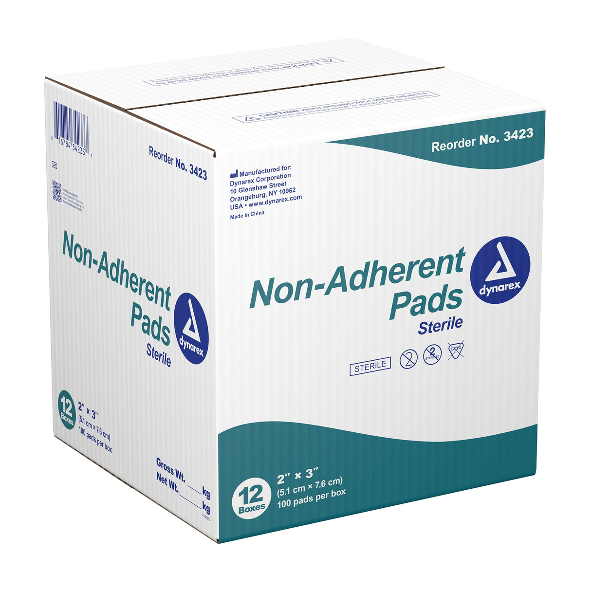 Non-Adherent Dressing Dynarex® 2 X 3 Inch Sterile 100 per Pack - BeHope
