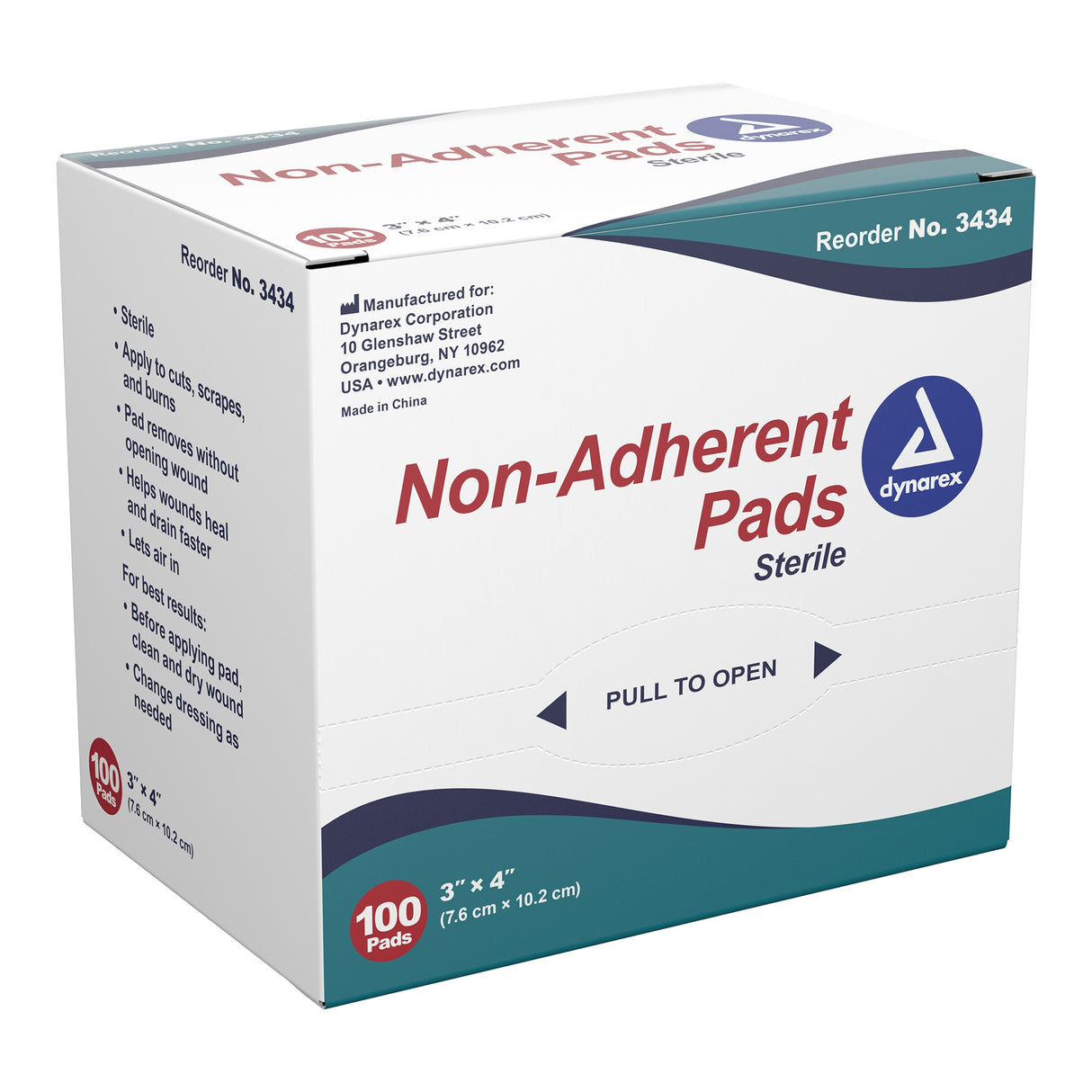 Non-Adherent Dressing Dynarex® 3 X 4 Inch Sterile 100 per Pack - BeHope