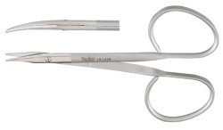 Tenotomy Scissors Miltex® Stevens 3-3/4 Inch Length OR / Surgical Grade German Stainless Steel NonSterile Finger Ring Handle Curved Blunt Tip / Blunt Tip - BeHope