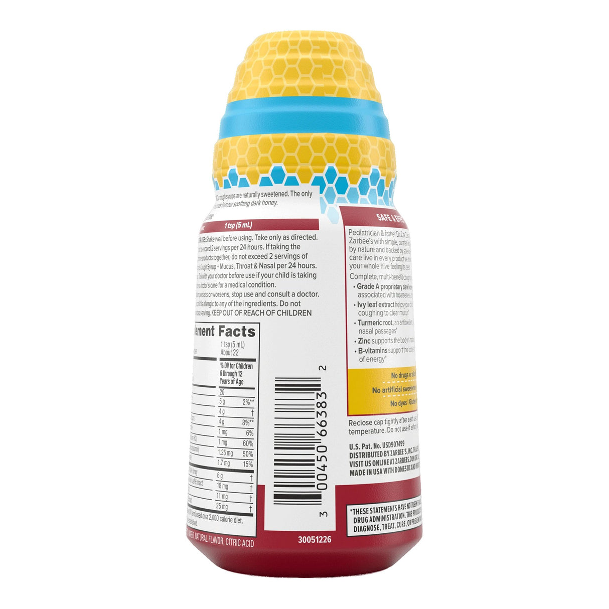 Children's Cold and Cough Relief Zarbee's® All-in-One Daytime Cough Syrup+ Mucus, Throat & Nasal 6 g Strength Syrup 4 oz. - BeHope