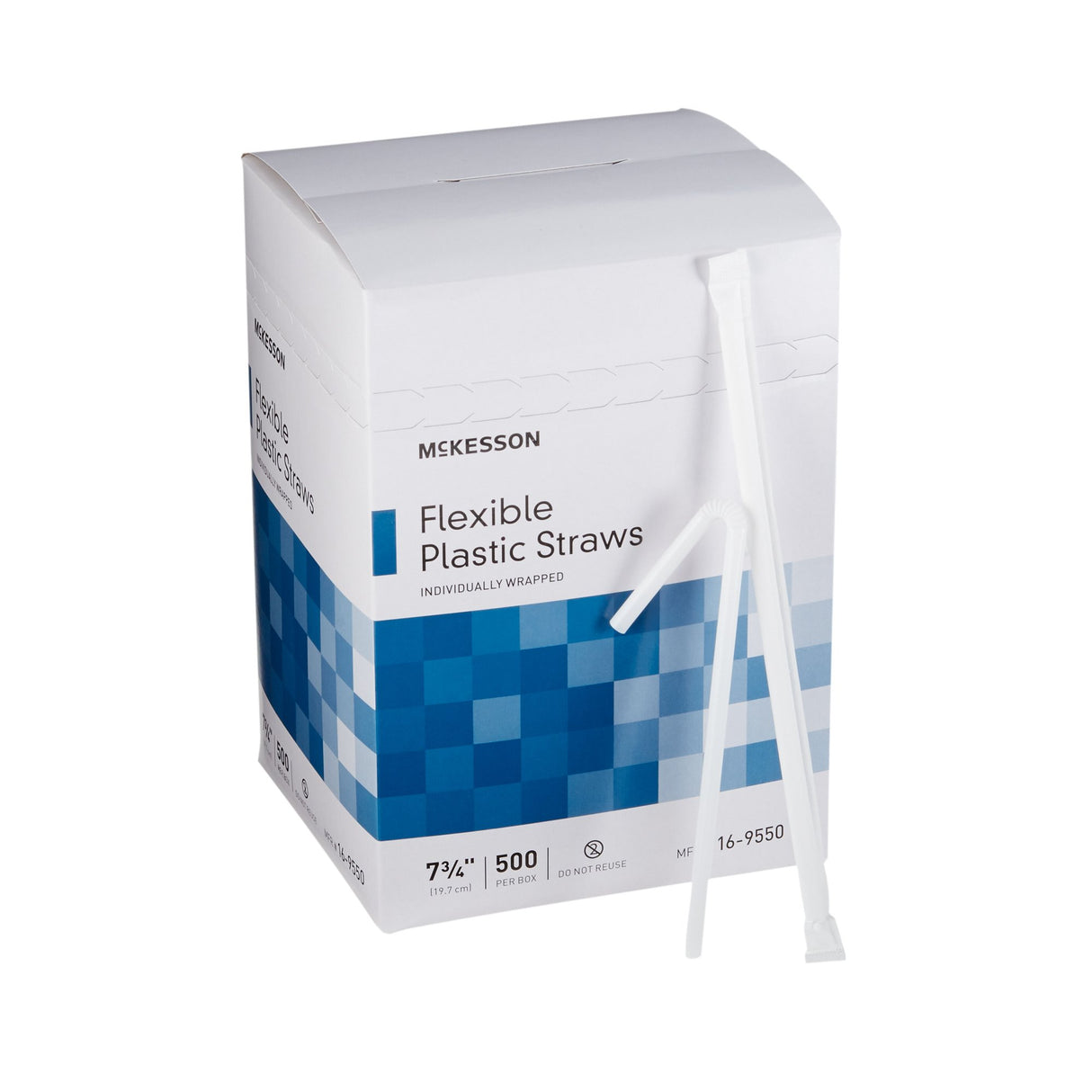 Flexible Drinking Straw McKesson 7-3/4 Inch Length White Individually Wrapped - BeHope