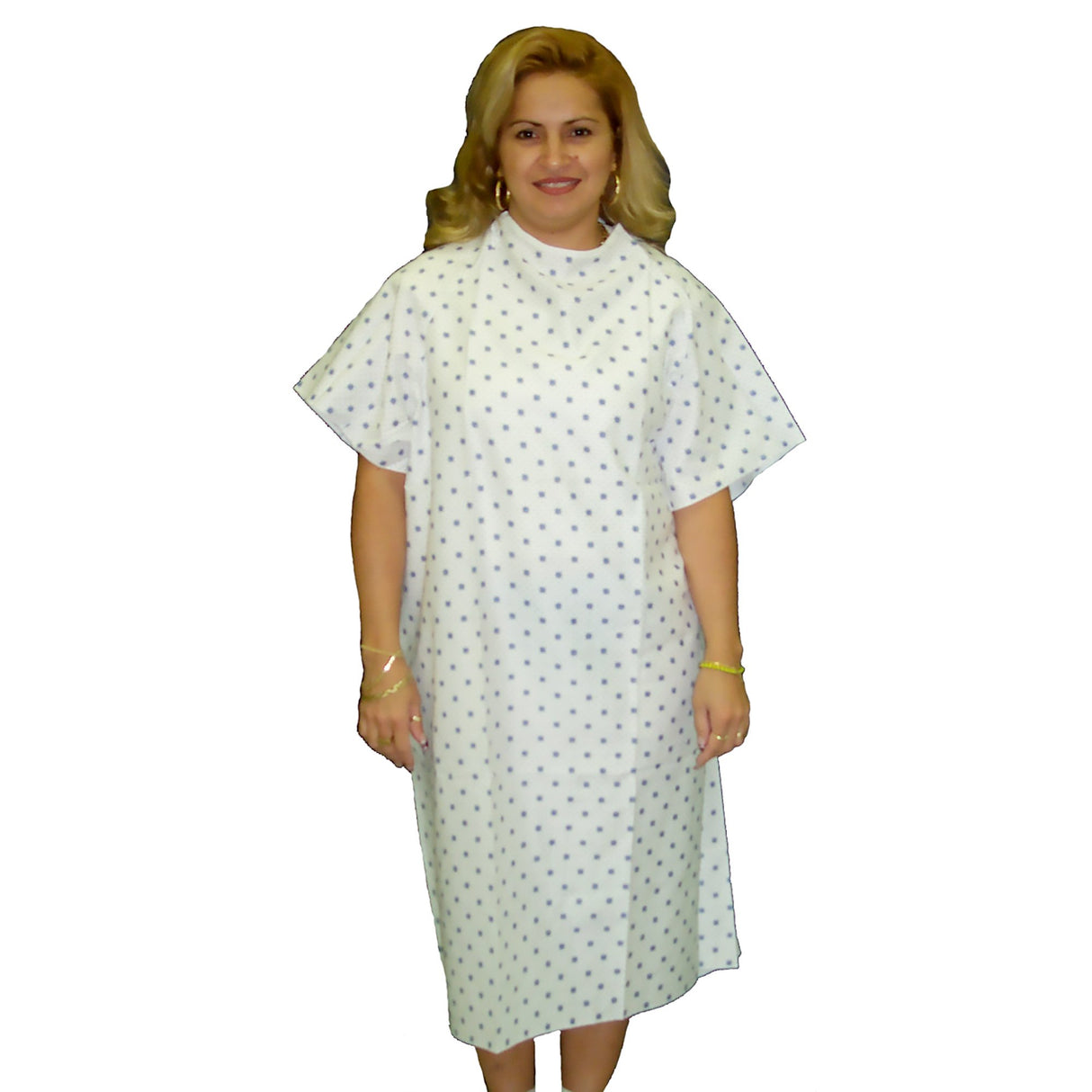 Patient Exam Gown One Size Fits Most Snowflake Print Reusable - BeHope