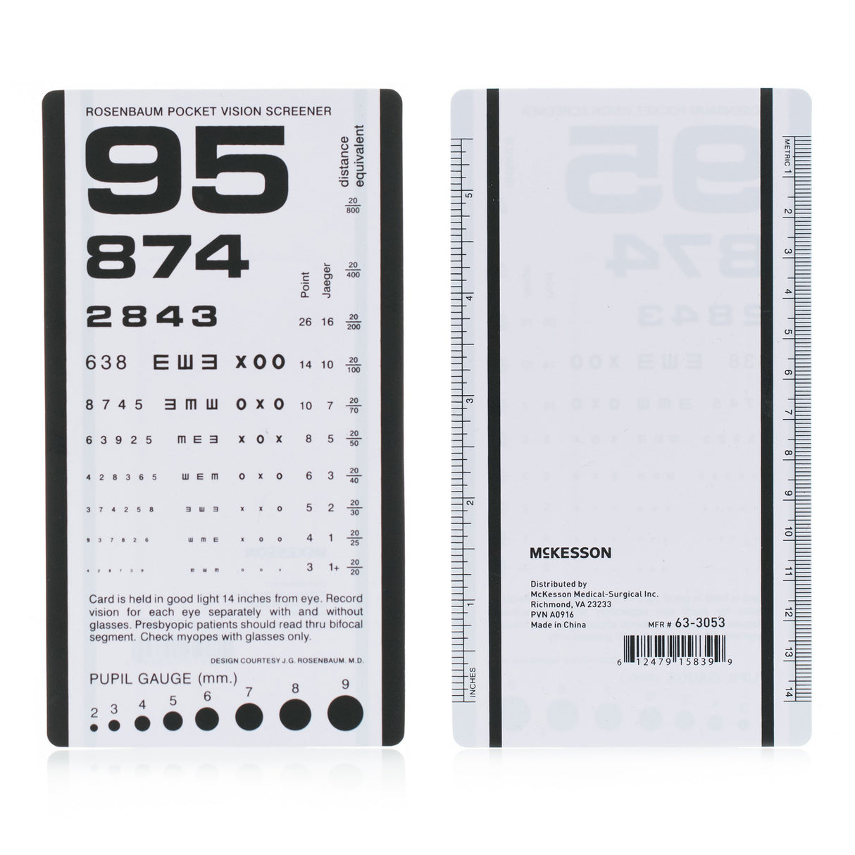 Eye Chart McKesson 14 Inch Distance Acuity Test - BeHope