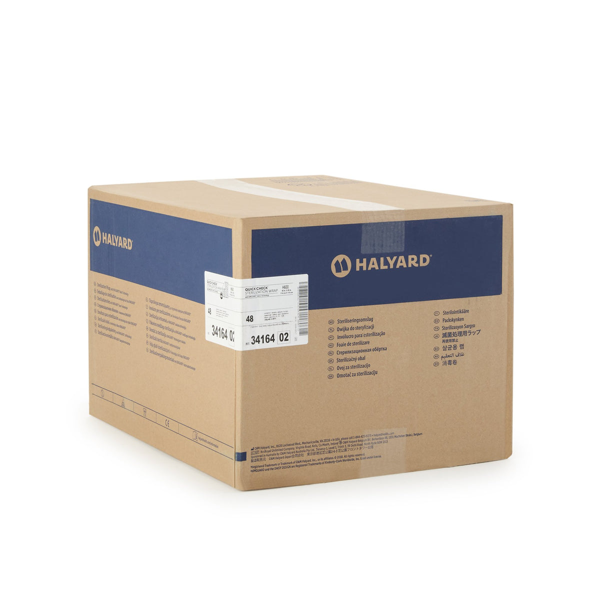 QUICK CHECK* H600 Sterilization Wrap White / Blue 45 X 45 Inch Dual Layer SMS Polypropylene Steam / EO Gas / Hydrogen Peroxide - BeHope