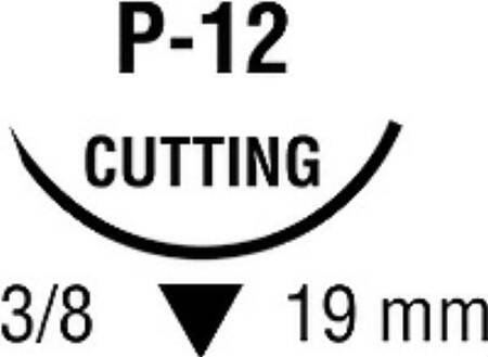 Absorbable Suture with Needle Polysorb™ Polyester P-12 3/8 Circle Precision Reverse Cutting Needle Size 5-0 Braided - BeHope