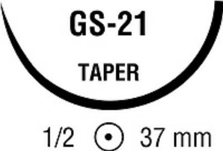 Nonabsorbable Suture with Needle Surgipro™ Polypropylene GS -21 1/2 Circle Taper Point Needle Size 1-0 Monofilament - BeHope