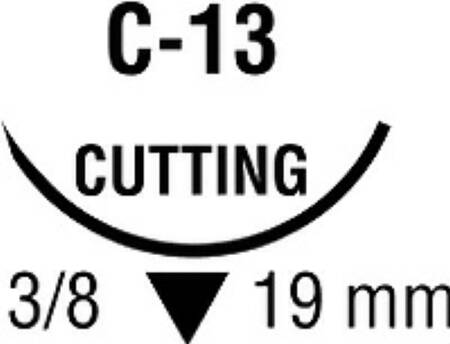 Absorbable Suture with Needle Polysorb™ Polyester C-13 3/8 Circle Reverse Cutting Needle Size 3-0 Braided - BeHope