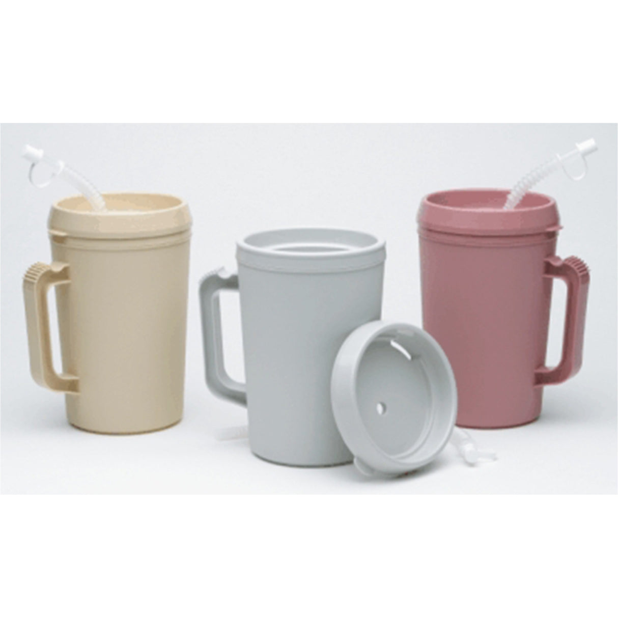 34 oz. Polypropylene Insulated Drinking Mug Ivory Reusable - BeHope
