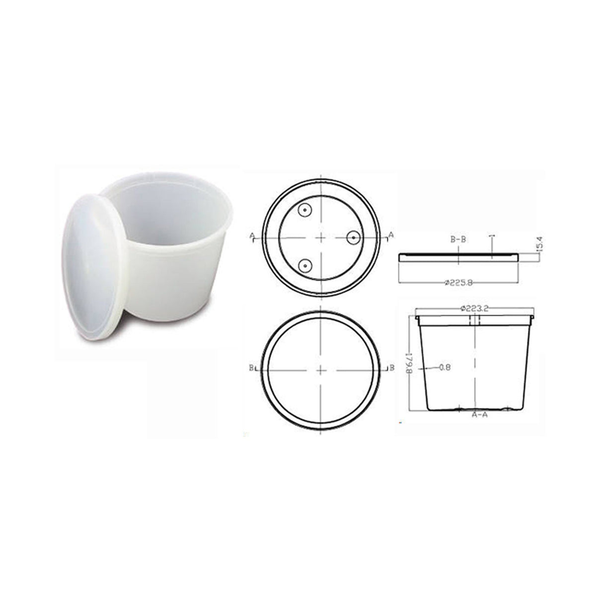 Lab Storage Container Oakridge Products Pathology Container Polyethylene 5,145 mL (174 oz.) - BeHope