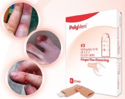 Foam Dressing PolyMem® Finger / Toe 2-1/5 to 2-3/5 Inch Circumference Without Border Film Backing Nonadhesive Finger / Toe Sterile - BeHope