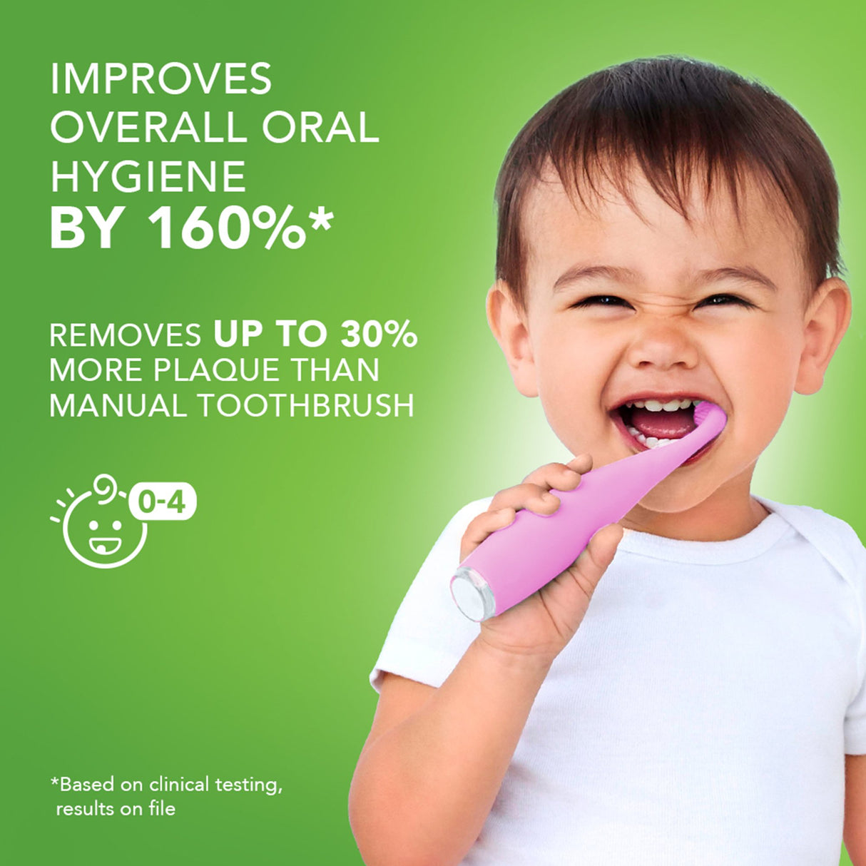 Sonic Toothbrush ISSA™ baby Pearl Pink Bunny Ages Birth to 4 Years Silicone - BeHope