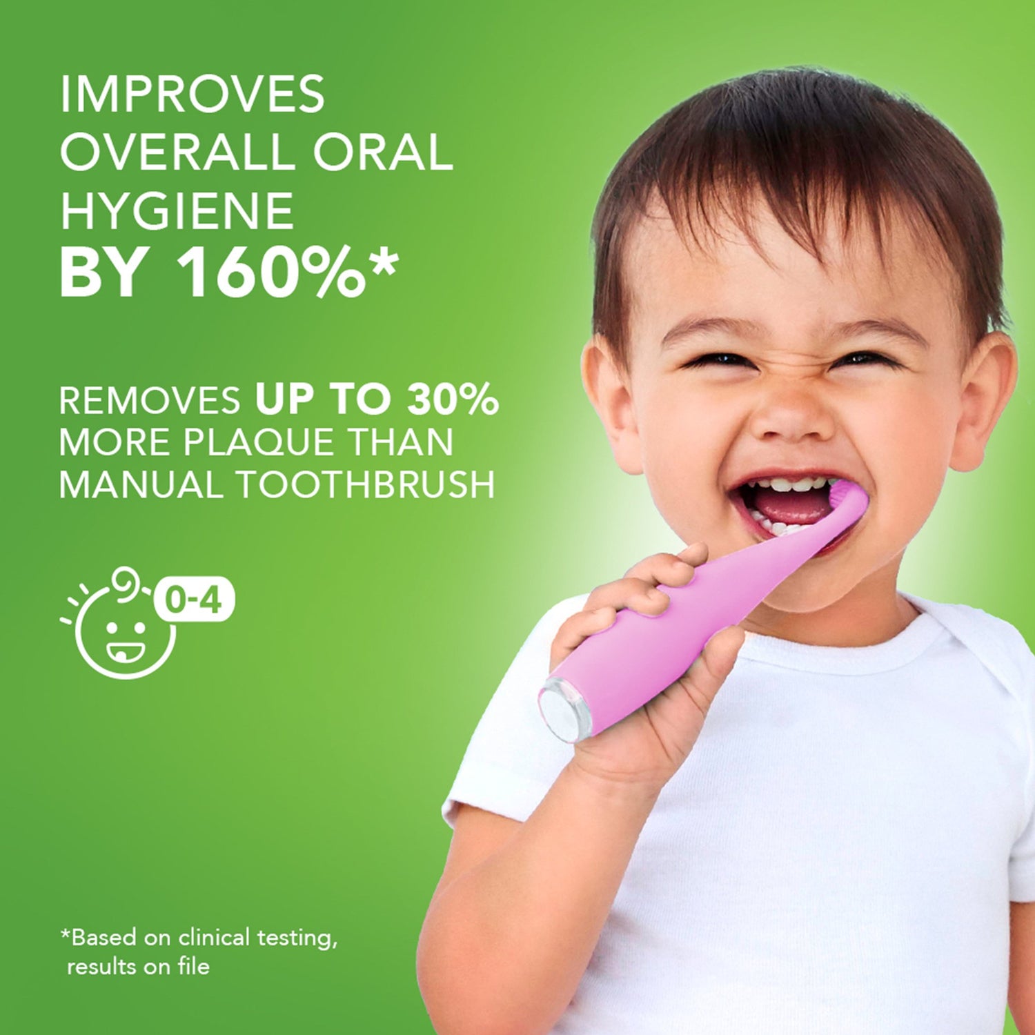 Sonic Toothbrush ISSA™ baby Pearl Pink Bunny Ages Birth to 4 Years Silicone - BeHope