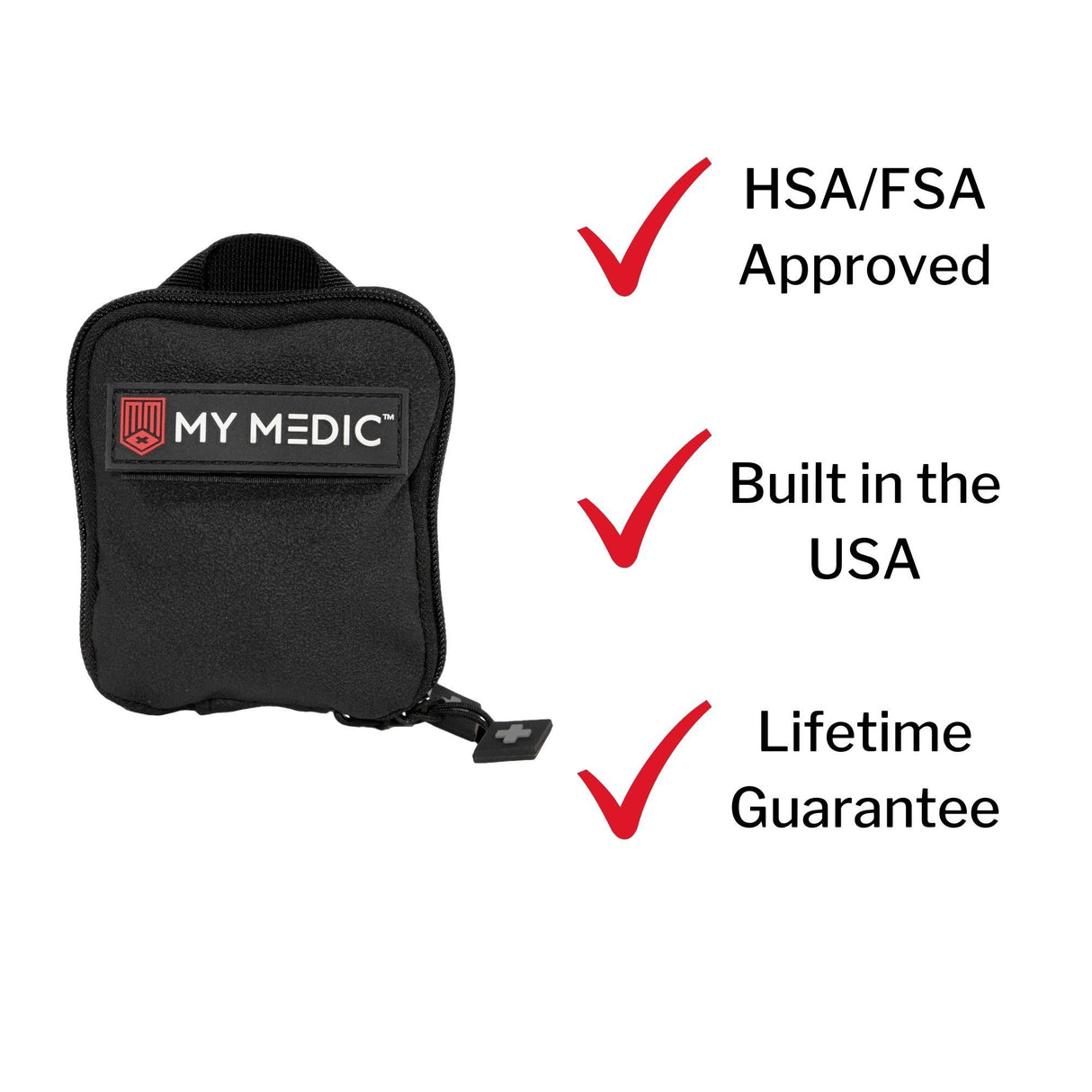 First Aid Kit My Medic™ Everyday Carry Black Rubber Case - BeHope