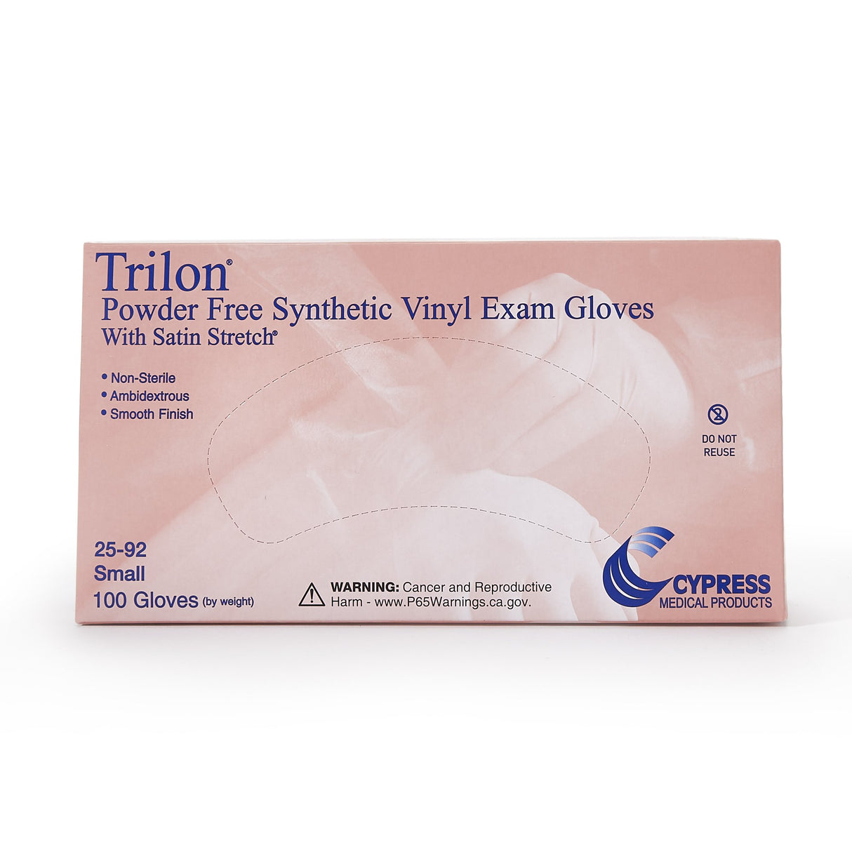 Exam Glove Trilon® Small NonSterile Vinyl Standard Cuff Length Smooth Clear Not Rated WITH PROP. 65 WARNING - BeHope