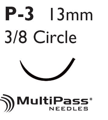 Nonabsorbable Suture with Needle Mersilene™ Polyester P-3 3/8 Circle Precision Reverse Cutting Needle Size 4-0 Braided - BeHope