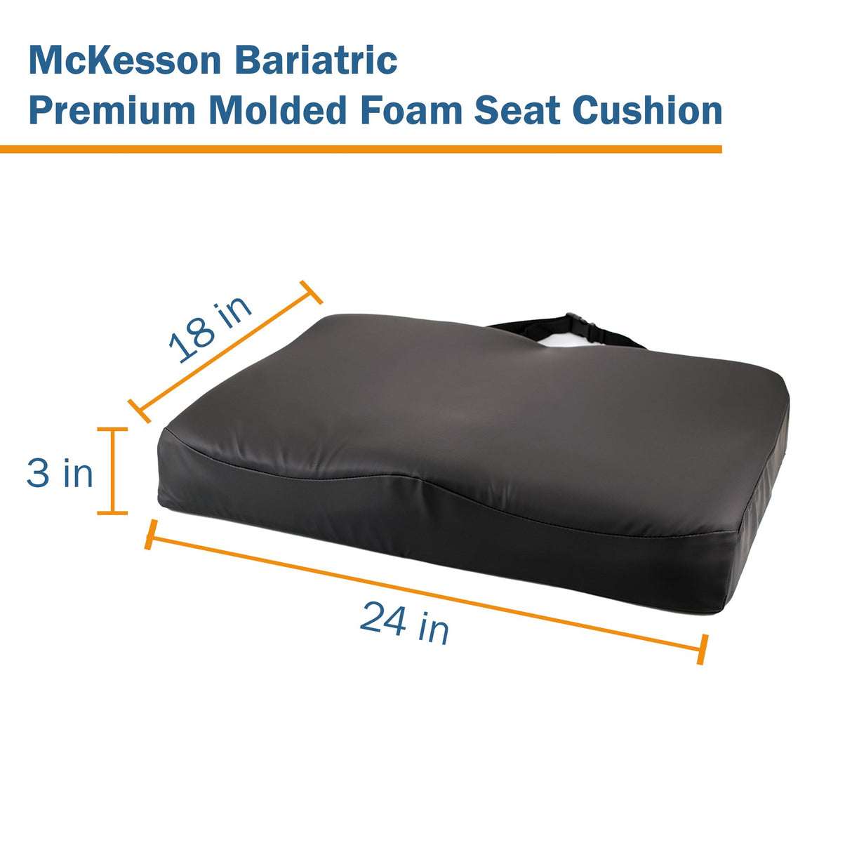 Contoured Seat Cushion McKesson 24 W X 18 L X 3 D Inch Molded Foam - BeHope