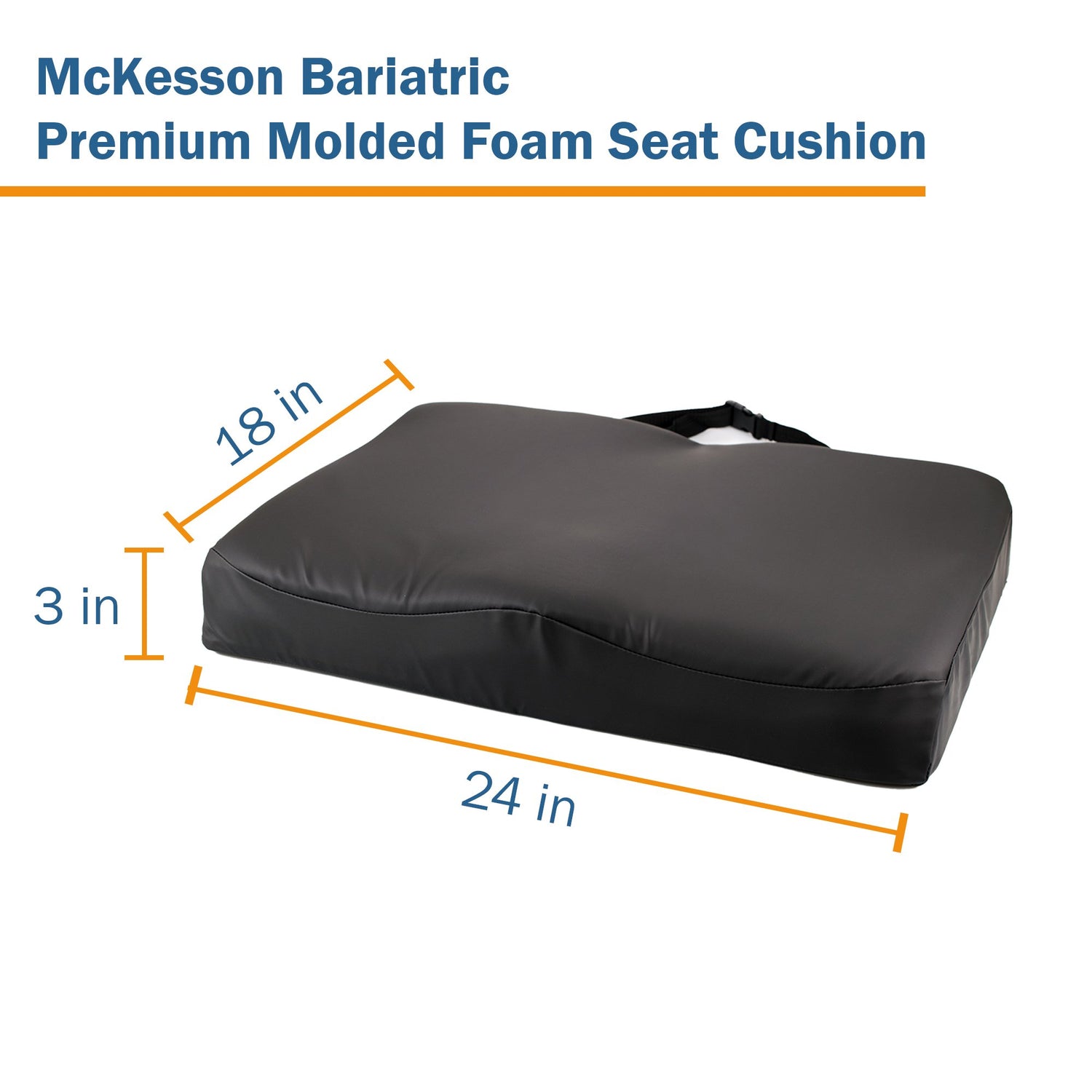 Contoured Seat Cushion McKesson 24 W X 18 L X 3 D Inch Molded Foam - BeHope