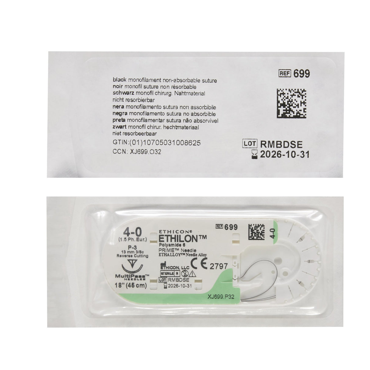 Ethilon™ Nonabsorbable Nylon Monofilament Suture with Precision Reverse Cutting Needle - BeHope