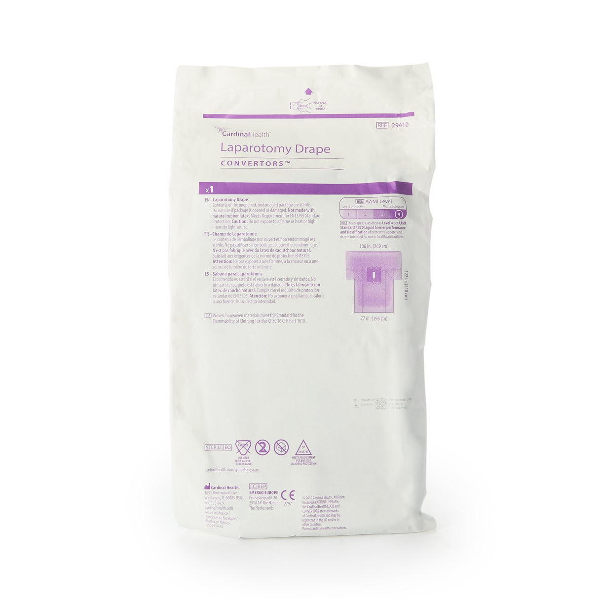 Abdominal Drape Laparotomy Drape 100 W X 77 W X 122 L Inch Sterile - BeHope