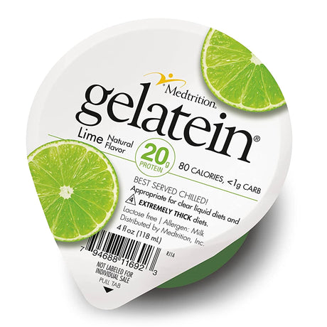 Oral Supplement Gelatein® Lime Flavor Gel 4 oz. Cup - BeHope