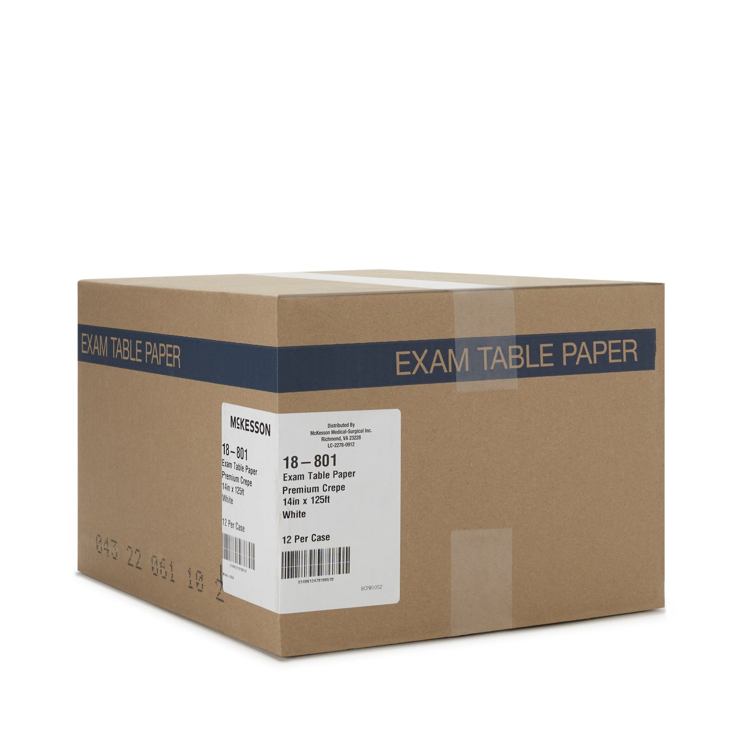 Table Paper McKesson 14 Inch Width 125 Foot Length White Crepe - BeHope