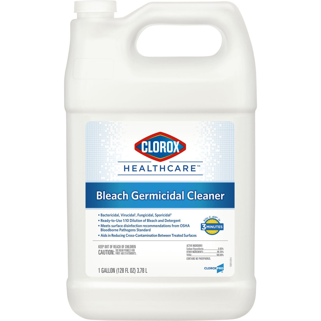 Surface Disinfectant Cleaner Refill Clorox Healthcare® Bleach Germicidal Manual Pour Liquid 1 gal. Jug Fruity Floral Bleach Scent NonSterile - BeHope
