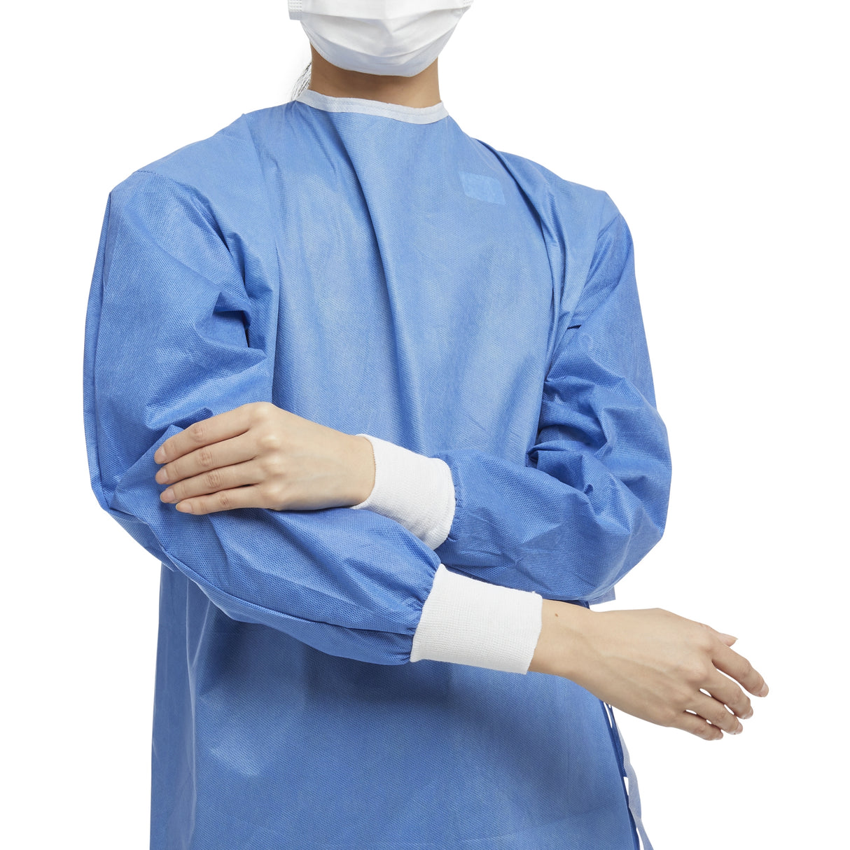 Non-Reinforced Surgical Gown with Towel Astound® Small / Medium Blue Sterile AAMI Level 3 Disposable - BeHope