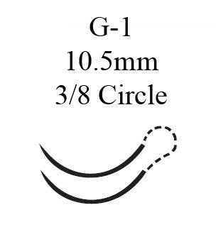 Nonabsorbable Suture with Needle Perma-Hand™ Silk G-1 3/8 Circle Precision Reverse Cutting Needle Size 6-0 Braided - BeHope