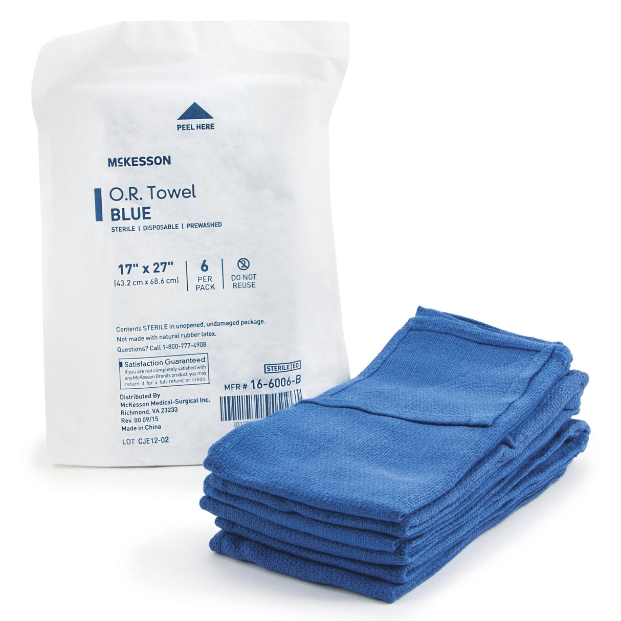 O.R. Towel McKesson 17 W X 27 L Inch Blue Sterile - BeHope